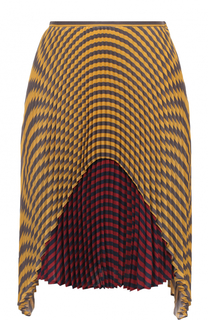Шелковая плиссированная юбка в полоску Marco de Vincenzo