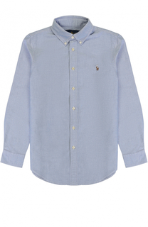 Хлопковая рубашка с воротником button down Polo Ralph Lauren