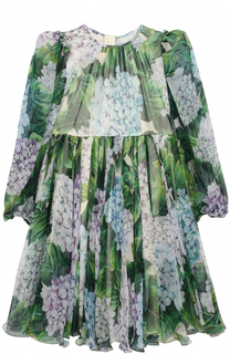 Шелковое платье с цветочным принтом Dolce &amp; Gabbana
