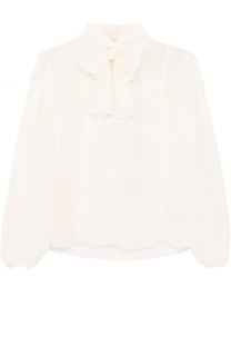 Шелковая блуза с воротником аскот и топом Dolce &amp; Gabbana