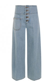 Расклешенные джинсы с потертостями и стрелками Marc Jacobs