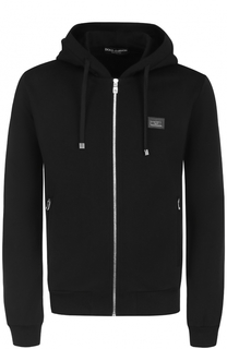 Хлопковая толстовка на молнии с капюшоном Dolce & Gabbana