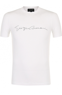 Футболка из вискозы с круглым вырезом Giorgio Armani