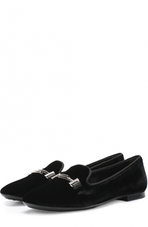 Бархатные лоферы Ballerina Flat47 с пряжками Tod’s Tods