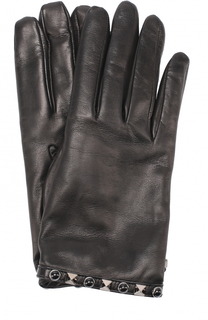 Кожаные перчатки с металлизированной отделкой Valentino