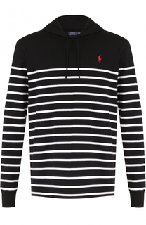 Хлопковое худи в контрастную полоску Polo Ralph Lauren