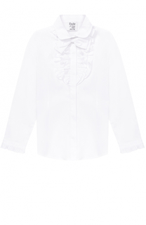 Хлопковая блуза с оборками и бантом Aletta