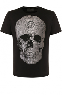 Хлопковая футболка с принтом Philipp Plein
