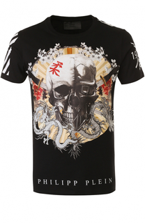 Хлопковая футболка с принтом Philipp Plein