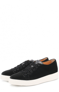 Текстильные кеды на шнуровке Santoni