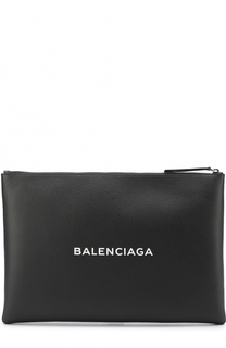 Кожаный клатч с логотипом бренда Balenciaga