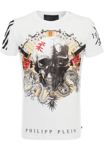 Хлопковая футболка с принтом Philipp Plein