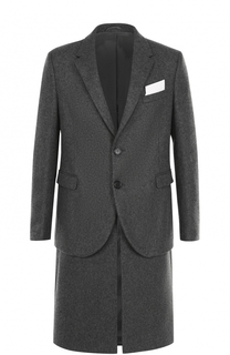 Шерстяное однобортное пальто на двух пуговицах Neil Barrett