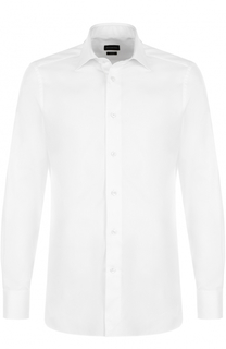 Хлопковая сорочка с воротником кент Ermenegildo Zegna