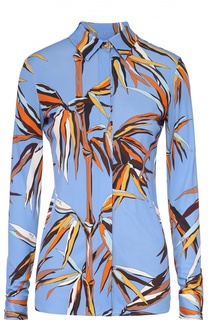 Приталенная блуза с контрастным принтом Emilio Pucci