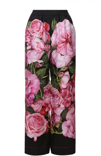 Шелковые брюки в пижамном стиле с цветочным принтом Dolce &amp; Gabbana