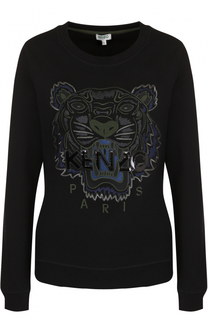 Хлопковый свитшот с декоративной отделкой Kenzo