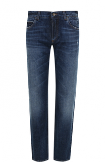 Джинсы прямого кроя с потертостями Dolce & Gabbana