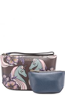 Набор из кожаных косметичек Furla