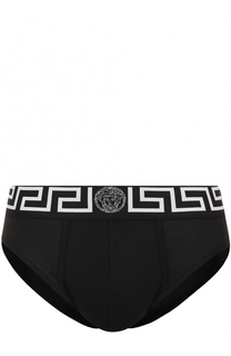 Хлопковые брифы с широкой резинкой Versace