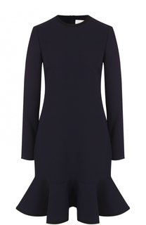 Мини-платье с оборкой и длинным рукавом Victoria by Victoria Beckham
