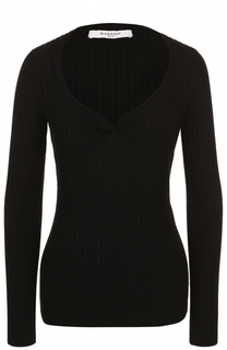 Пуловер фактурной вязки с V-образным вырезом Givenchy