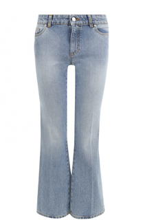 Укороченные расклешенные джинсы с потертостями Alexander McQueen