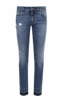 Джинсы прямого кроя с декоративными потертостями Dolce & Gabbana