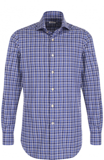 Хлопковая рубашка в клетку Kiton