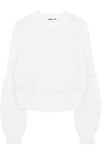 Шерстяной пуловер фактурной вязки MCQ