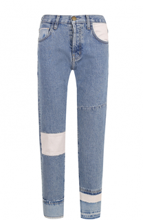 Укороченные джинсы прямого кроя с потертостями Current/Elliott