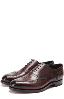 Кожаные оксфорды с брогированием Santoni