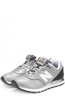 Кроссовки 574 из металлизированной кожи на шнуровке New Balance