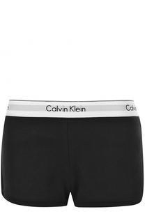 Хлопковые шорты с логотипом бренда Calvin Klein