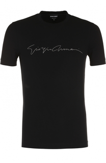 Футболка из вискозы с круглым вырезом Giorgio Armani