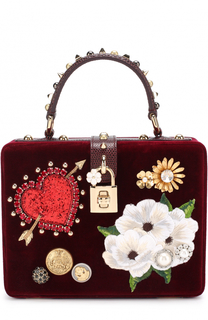Бархатная сумка Dolce Box с аппликациями Dolce &amp; Gabbana