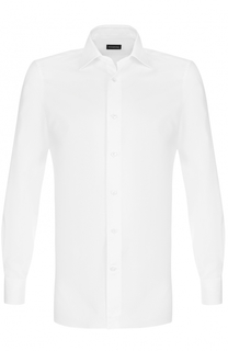 Хлопковая сорочка с воротником кент Ermenegildo Zegna