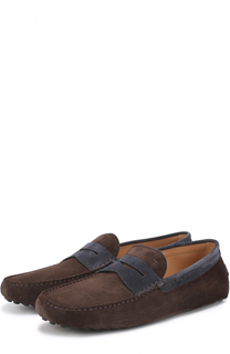 Замшевые мокасины с контрастной отделкой Tod’s Tods