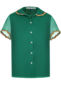 Шерстяная блуза прямого кроя с декоративной отделкой Jupe by Jackie