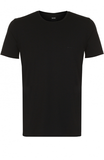 Хлопковая футболка с круглым вырезом BOSS