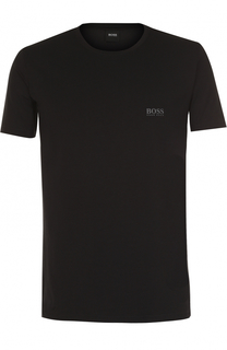 Хлопковая футболка с круглым вырезом BOSS
