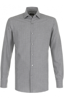 Хлопковая рубашка в клетку Ermenegildo Zegna