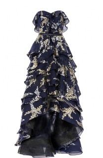 Платье с вышивкой и оборками Oscar de la Renta
