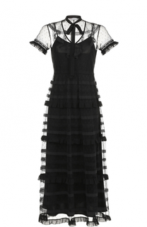 Платье-макси с кружевной отделкой REDVALENTINO