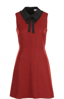 Приталенное платье с бантом без рукавов REDVALENTINO