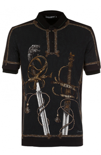 Хлопковое поло с принтом Dolce & Gabbana