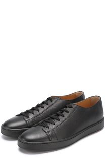 Кожаные кеды на шнуровке Santoni