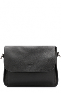 Кожаный мессенджер с клапаном Giorgio Armani