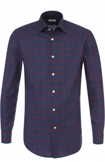 Хлопковая рубашка в клетку Kiton