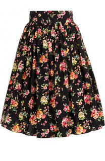 Хлопковая юбка с цветочным принтом Dolce &amp; Gabbana